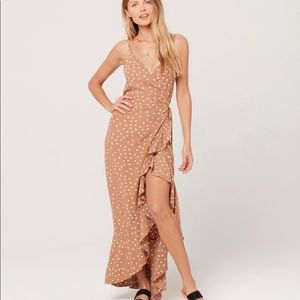 Lspace New Wendy Maxi Polka Dot Wrap Dress- Size M